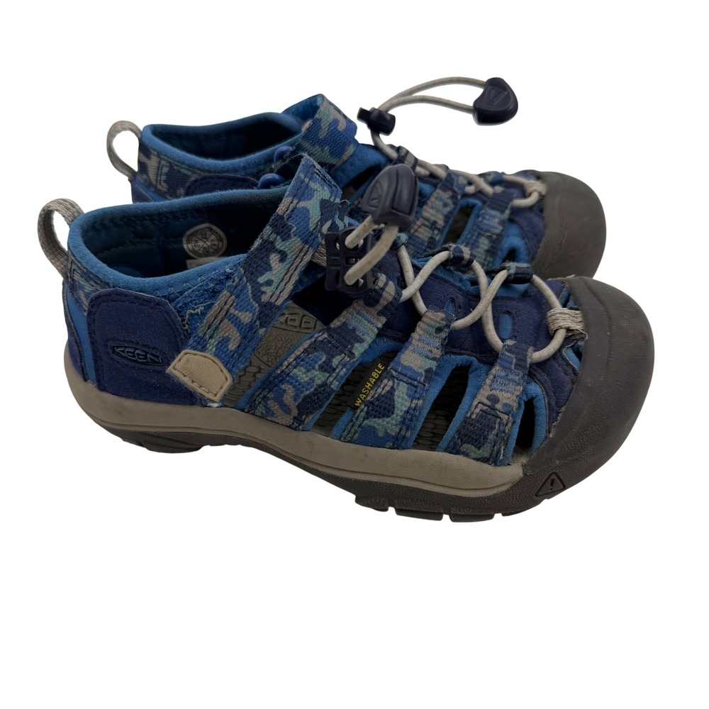 Keen Newport H2 Sandal Kids Size 12 Blue Camo Waterproof 1026269